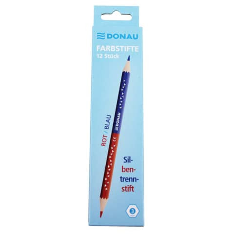 Farbstift-Silbenstift Slim rot/blau DONAU 3811102-04