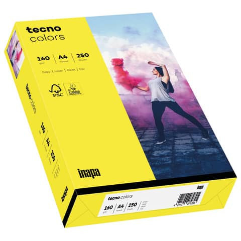 Multifunktionspapier tecno® colors - A4, 160 g/qm, intensivgelb, 250 Blatt