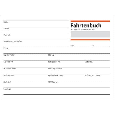 Fahrtenbuch A6 40BL für PKW 3ST SIGEL T1179 2+1 (gratis) Aktion