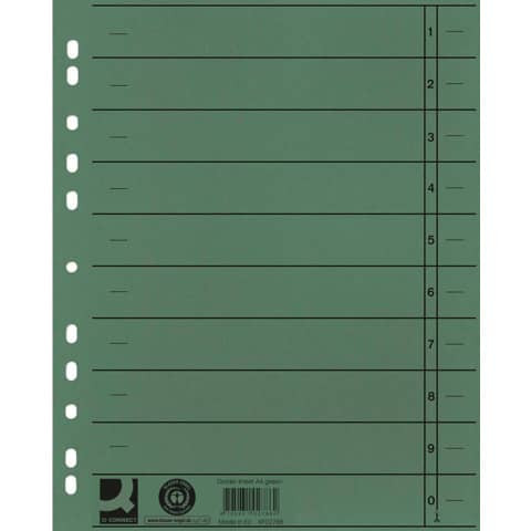 Trennblatt A4 100ST grün Q-CONNECT KF02788