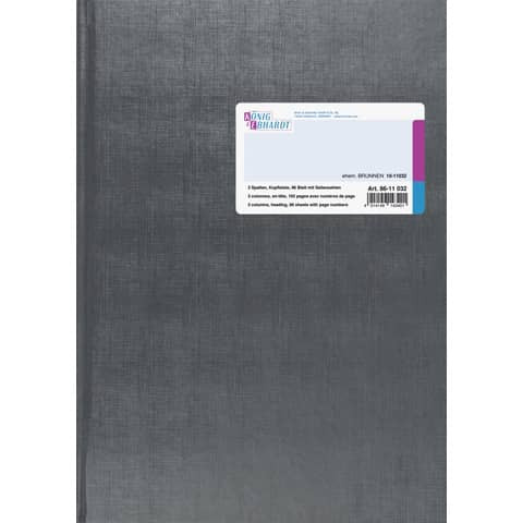 Spaltenbuch A4 96Bl 3SP K+E 86-11032 Deckenb.Kopfl.