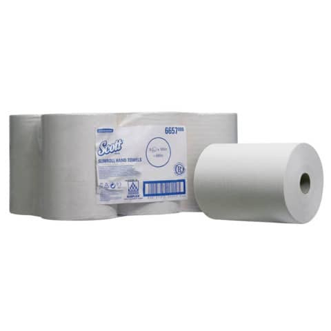 Rollenhandtuch 6RL 1-lag weiß SCOTT 6657 Slim Roll