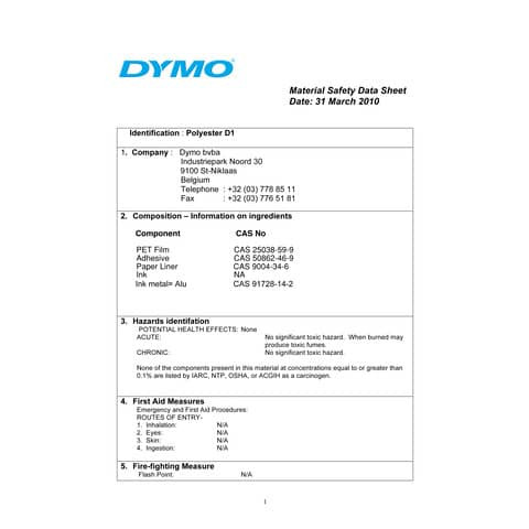 Schriftband 19mmx7m schwarz/weiß DYMO S0720830 45803