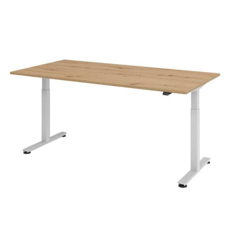 Schreibtisch 200x100cm Asteiche/silber HAMMERBACHER MONT.VXMST2E/R/S