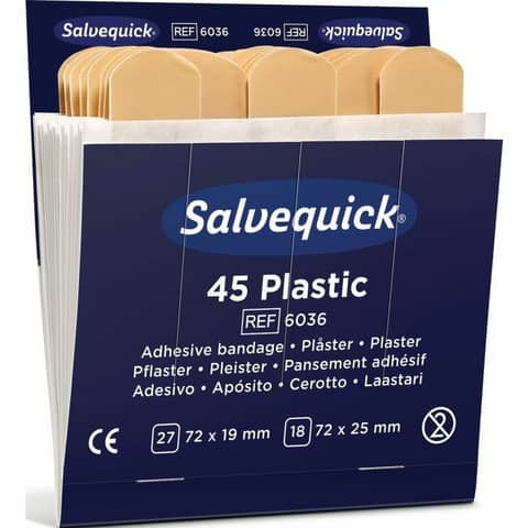 Salvequick Pflaster-Strips wasserabwei. 6036 6x45 Stück