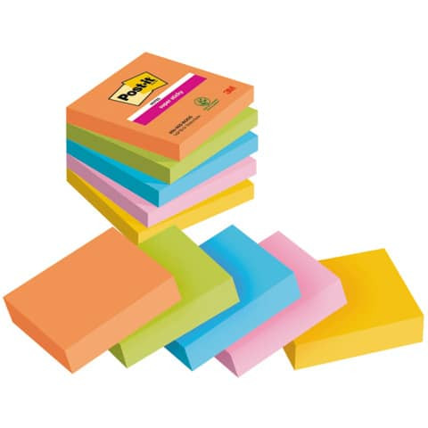 Haftnotizblock Boost 5x90BL sortiert POST-IT 654-5SS-BOOS 76x76mm