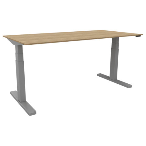 Schreibtisch elektr.höhenv. Eiche/silber Q-CONNECT KF14156 TVE0507MONT.+VERT.