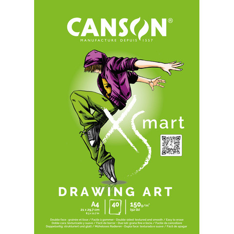 Zeichenblock A4/40BL 150g weiß CANSON C32250P002 XSMART Drawing Art