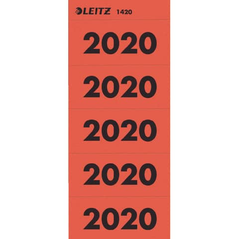 1420 Inhaltsschild 2020 - selbstklebend, 100 Stück, rot