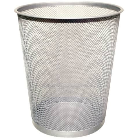 Papierkorb Metall silber Q-CONNECT KF00849 Rund 19lt