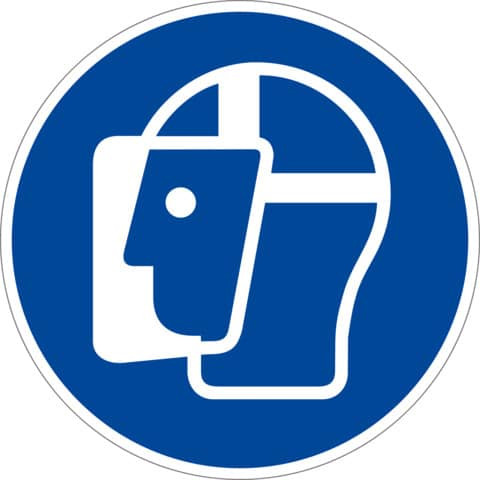 Schild Gesichtsschutz benutzen ISO7010 MOEDEL 51782 100mm D.