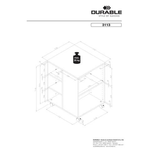 Multifunktionswagen 74/59 grau Durable 3113 10