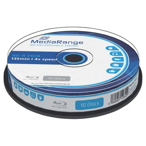 BD-R Blu Ray Disc 10ST 25GB MEDIARANGE MR495