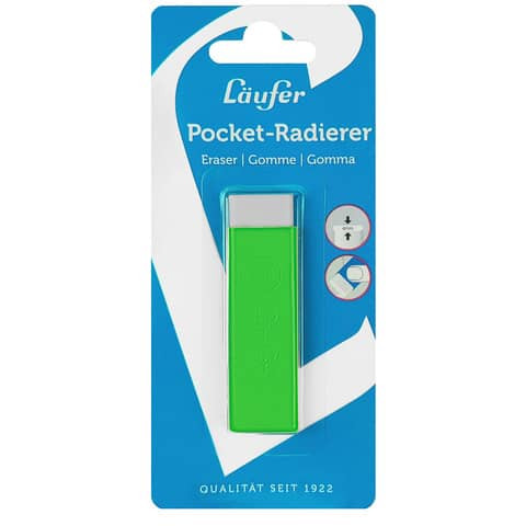 Radiergummi Pocket 2 grün LÄUFER 69263