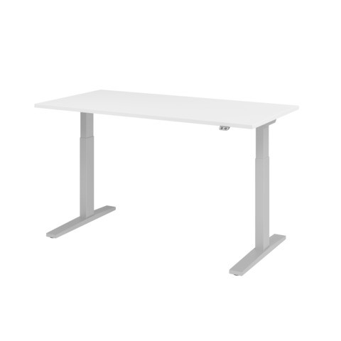Schreibtisch elektr.höh weiß/sil HAMMERBACHER VXMKA16/W/S 160x80cm