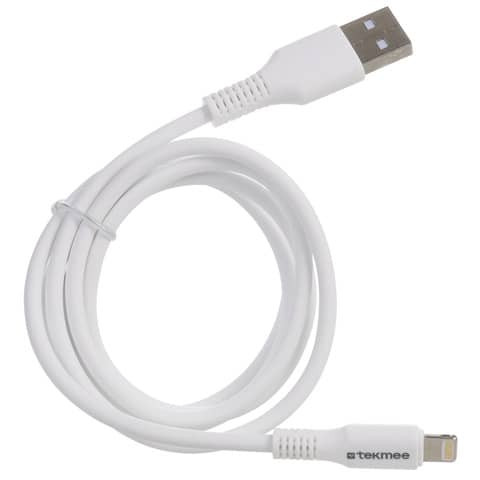 Ladekabel USB-A/Lightning Nylon weiß TEKMEE 40 43 01 69