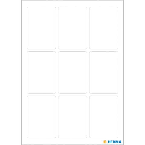 Etiketten 24x35mm 63 Stück weiß HERMA 3752 permanent haftend