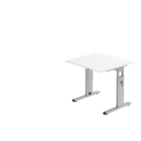 Schreibtisch 80x80cm Weiß/Silber HAMMERBACHER MONT.VOS08/W/S