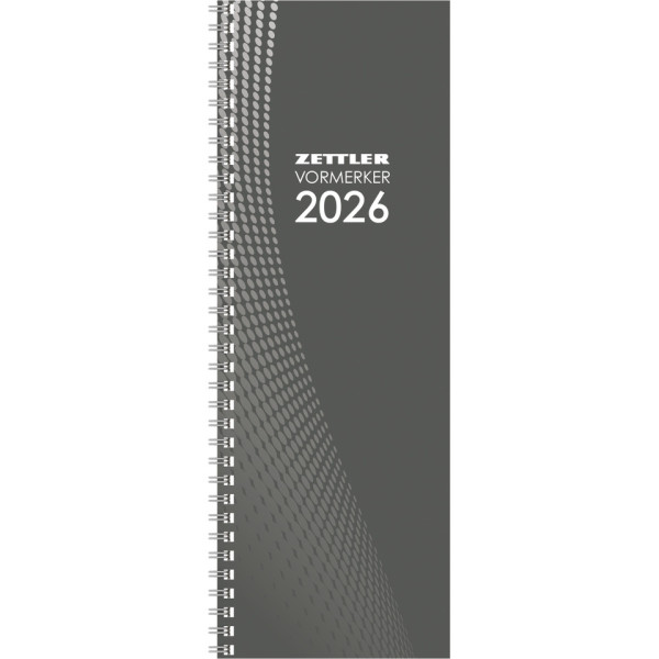 Tischkalender 2026, 10,5 x 29,5 cm, 1W/2S, sortiert ZETTLER 660101