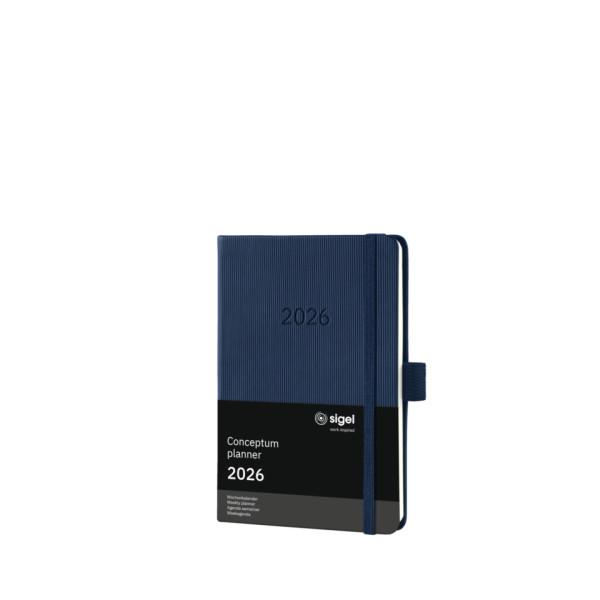 Buchkalender A6 2026 dunkelblau SIGEL C2663 Conceptum Hardcover Woche