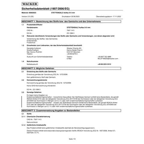 Auftausalz 25kg weiß Hamann 10001597