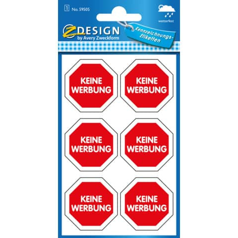 Hinweisetiketten Keine Werbung ZWECKFORM 59505