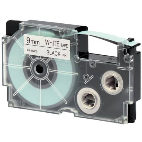 Schriftbandkassette Kunststoff - 9 mm x 8 m, schwarz auf weiß