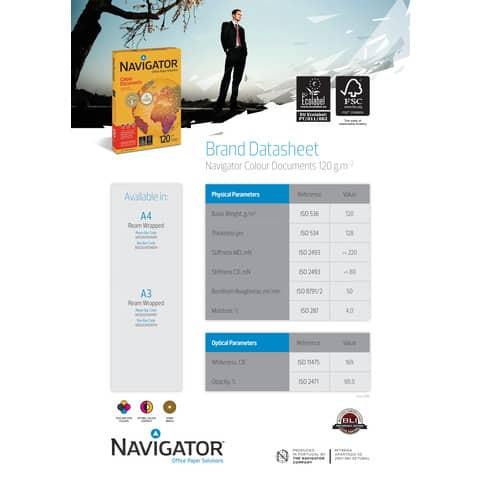 Kopierpapier A4 120g 250Bl weiß NAVIGATOR Color Documents 82457A12S