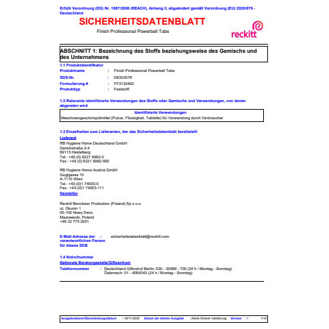 Geschirrspültabs Professional 140 ST FINISH 3054562