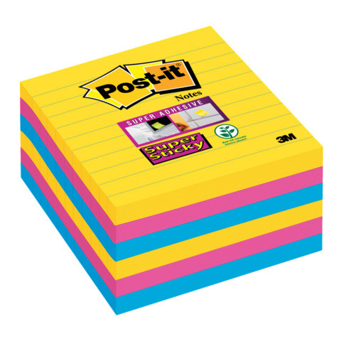 Haftnotizblock liniert 6ST sortiert POST-IT 675-S6Rm 101x101mm