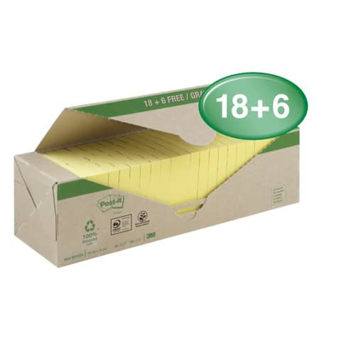 Haftnotiz 76x76mm 24x100Bl POST-IT 654RYP24 UWF 18+6