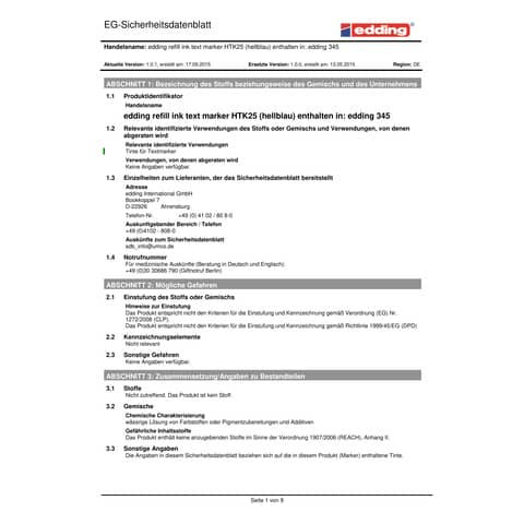 Textmarker neonhellblau EDDING 345-010