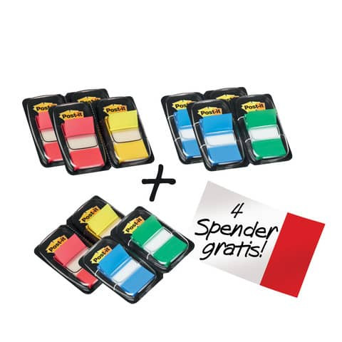 Index Tape Flags 8Bk 680 sort. POST-IT 680-P12 4Bk gratis