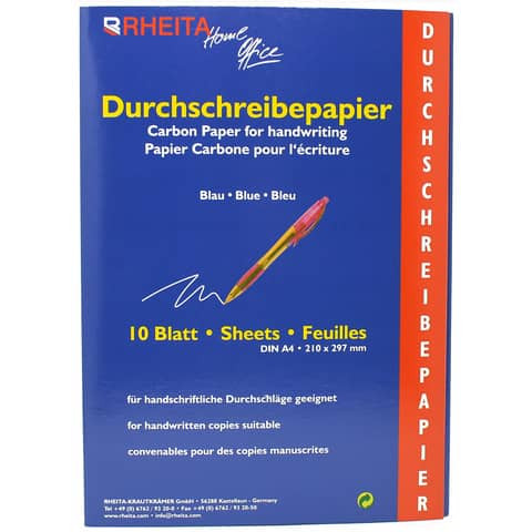 Durchschreibepapier A4 10BL blau RHEITA 8173-10