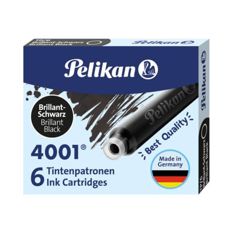 Tintenpatrone 4001 brilliantschwarz PELIKAN 100401546 301218 4001 TP/6