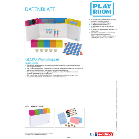 Whiteboard Zubehörset PLAYROOM 868860000 Gecko