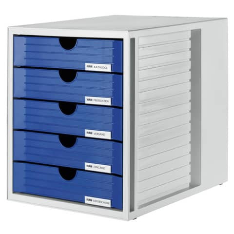 Schubladenbox grau/blau HAN 1450-14 5 geschlossene Schuebe