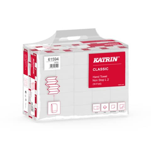 Falthandtuch 2-lagig 3000ST weiß KATRIN 61594 Sys L2 Multifold