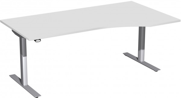 Elektro-Hubtisch rechts höhenverstellbar, 1800x1000x650-1250, Lichtgrau/Silber