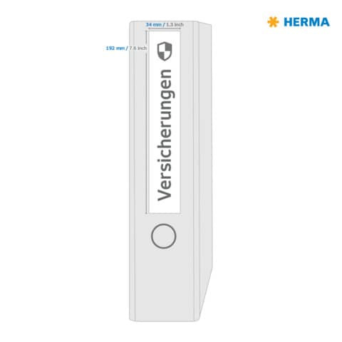 Ordneretikett 34x192mm weiß 200 Stück HERMA 5160 schmal/kurz permanent haftend