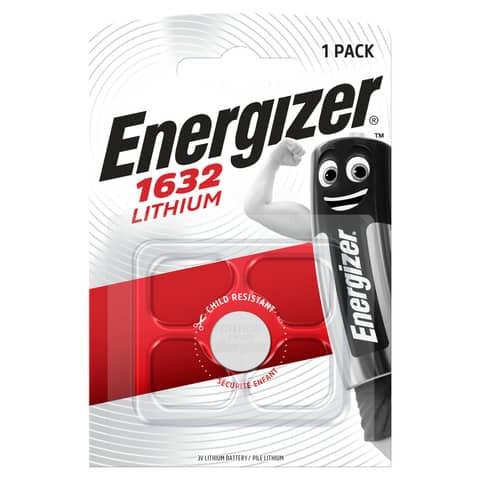 Knopfzellen-Batterie CR1632 weiß/rot ENERGIZER E300844102 Lithium