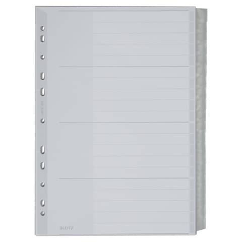 Register Plastik A4 blanco 20tlg. grau LEITZ 1278-00-00 Taben mit Farbrand