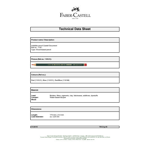 Kopierstift Dokument blau FABER CASTELL 119151 9610