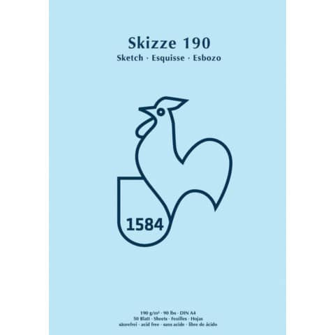 Skizzenblock - A4, 190 g/qm, 50 Blatt