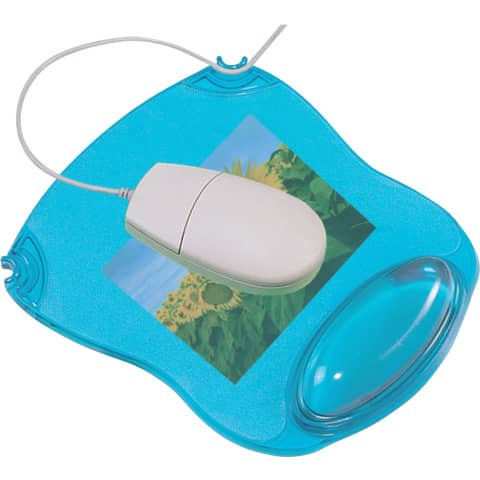 Mousepad transp.blau Q-CONNECT KF20085 m.Handg.aufl.