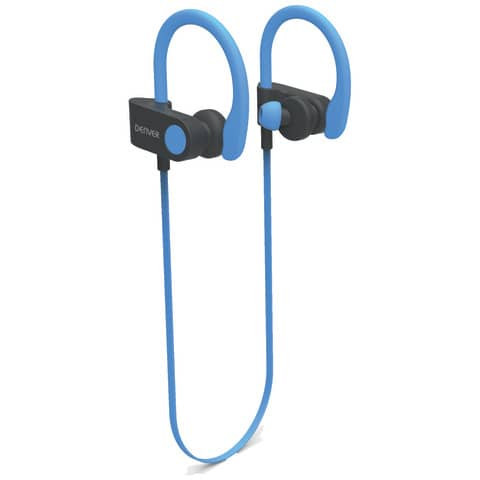 Kopfhörer - kabellos, Nackenband, blau/schwarz