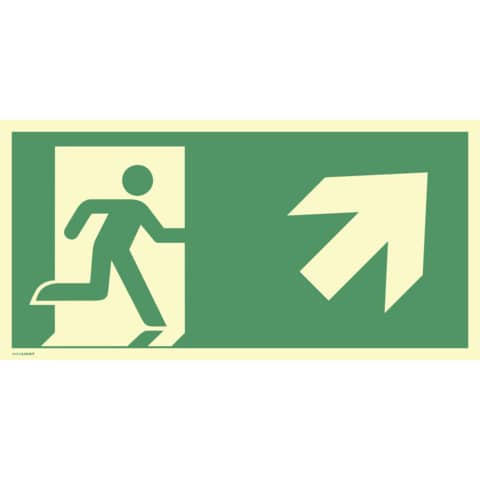 Schild Notausgang rechts aufwärts MOEDEL 60892 297x148mm