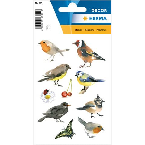 Schmucketikett Aquarell Vögel 30 Stück HERMA 3351 Decorsticker