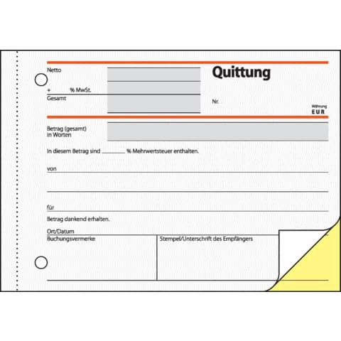 Quittung A6/2x40BL SIGEL SD022 2 fach SD