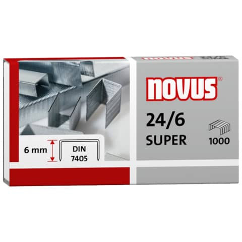 Heftklammern 24/6 verzinkt 1000ST NOVUS NV0400026 DinSuper